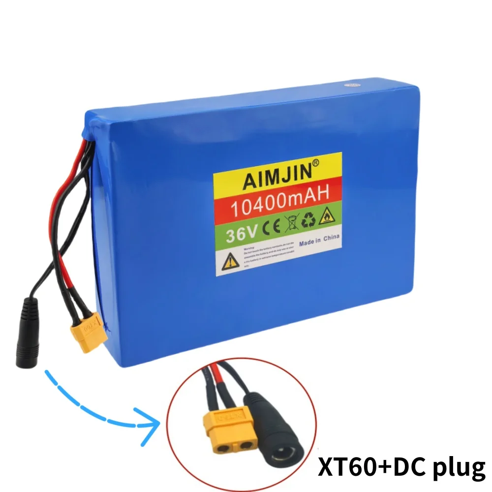 36V 10S4P 10400mAh Lithium Battery Pack 500W High Power Battery For Bicycle Scooter Electric ,with BMS