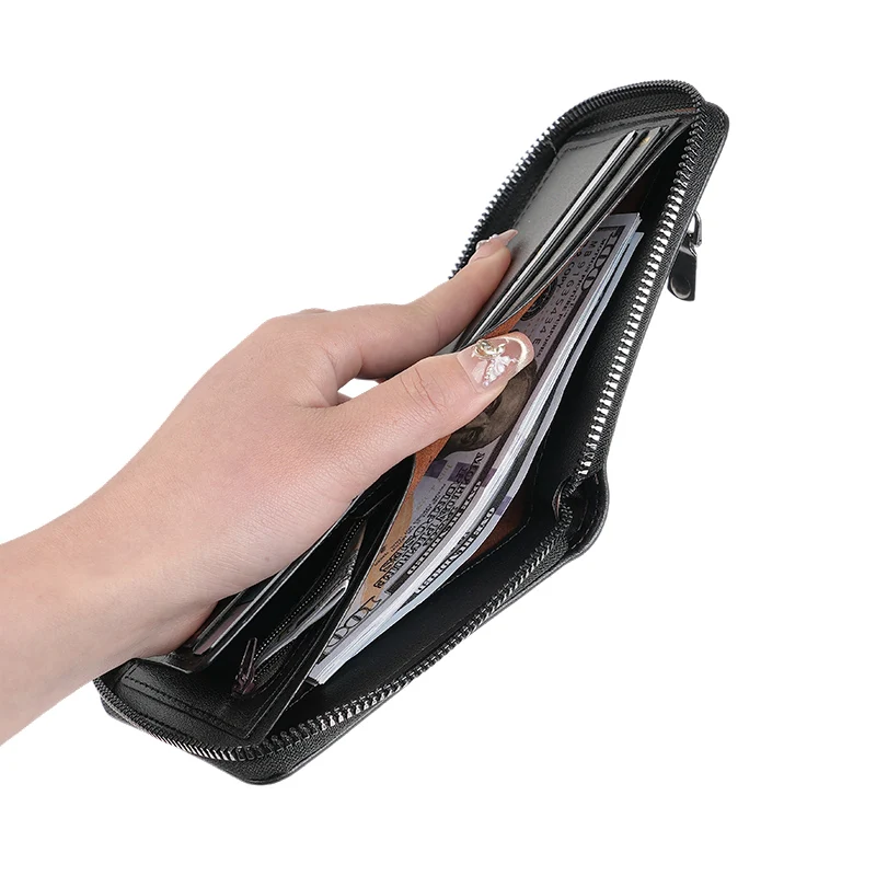 محفظة رجالية كلاسيكية جديدة ذات سعة كبيرة وفتحات متعددة للبطاقات، تتميز بمحفظة للعملات المعدنية ومحفظة بطاقات عصرية #5