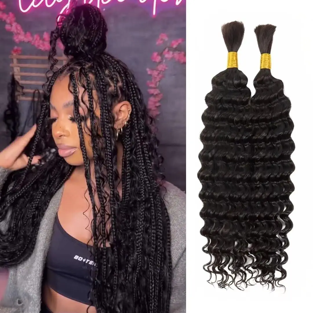 Tomiyaa Water Wave Braziilian Hair Weaving Extension Deep Wave Permed Необработанные черные окрашиваемые объемные и вьющиеся ...