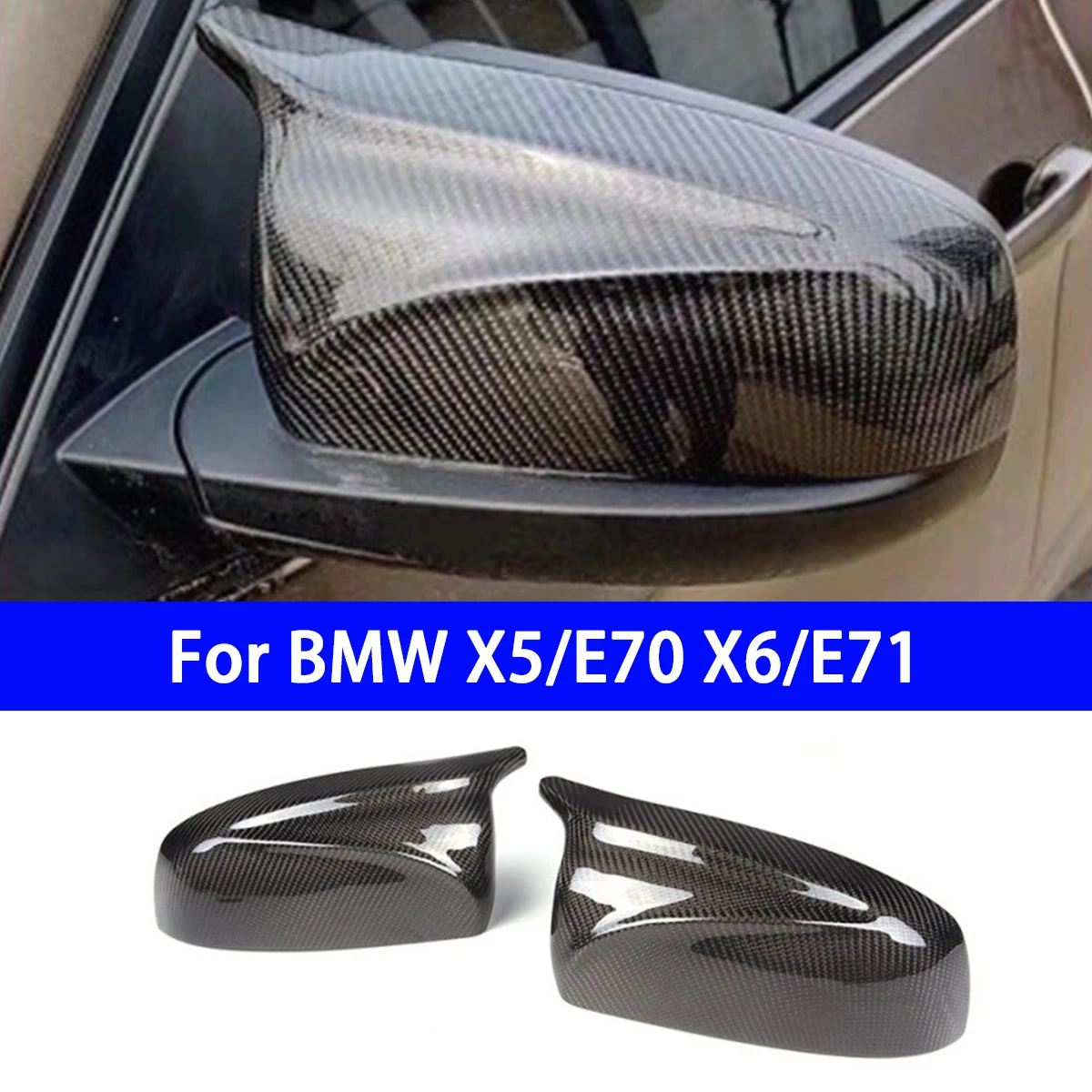 

Suitable for BMW X5X6 E70E71 Modified Carbon Fiber Rearview Mirror, Reverse Mirror, Devil Horn Mirror Shell Cover