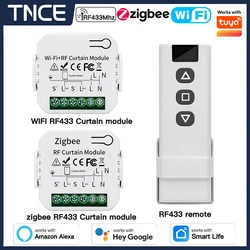 TNCE Tuya Curtain Switch module wifi zigbee rf433mhz, Roller Blinds Shutter Motor breaker, Smart Control Voice Alexa Google Home