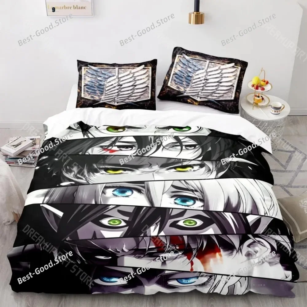 3D Print Attack On Titan Bedding Set Single Twin Full Queen King Size Attack On Titan Bed Set Aldult Kid Bedroom Duvetcover Sets