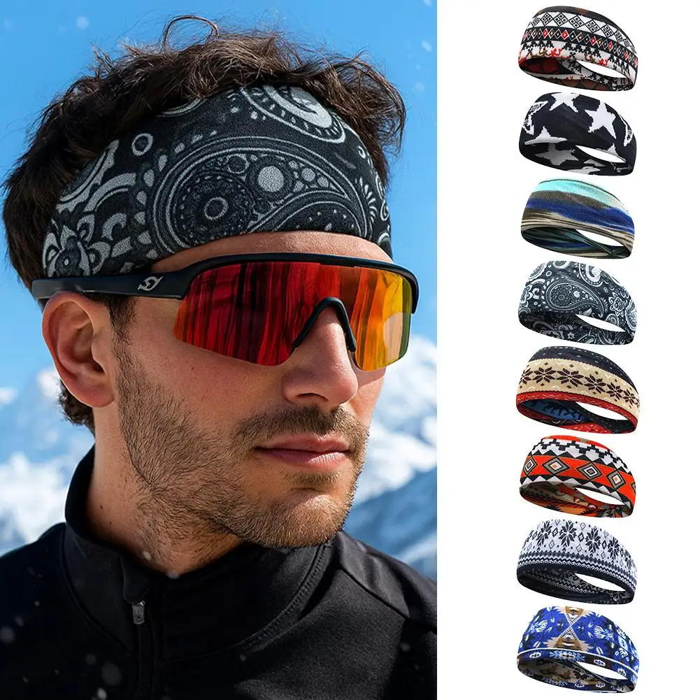 

Winter Headbands For Hair Woman Men Outdoor Fleece Ear Protection Hair Bands Sports Cycling Warm Forehead Cover Hair Access C1D7