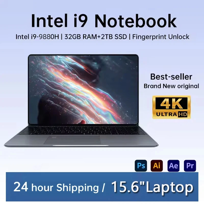 

New 15.6 " Laptop Intel Core i9-9880H 32GB RAM 2TB SSD Ultra Slim Gaming Laptop 1920*1080 Windows 11 Office Study Home Use