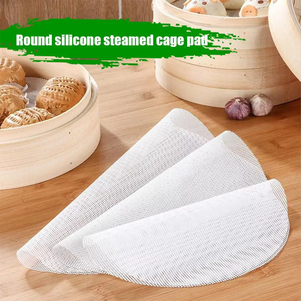 3/5pcs/set Reusable Silicone Non-Stick Steamer Liners, Round Steaming Mat for Bamboo Steamer Cooking, Heat Resistant Kitchen