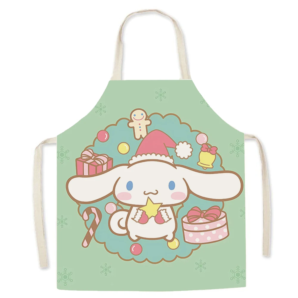 Cute Hello Kitty Christmas Decorated Apron Big Eared Dog Melody Printed Children\'s Bib Kitchen Restaurant Waiter Chef Apron