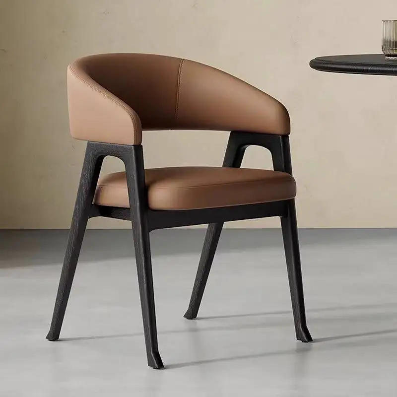 Nordic kunstleer eetkamerstoelen rugleuning moderne moderne conferentiebank kantoorijdelheid buigbaar Sillas Para Comedor meubilair