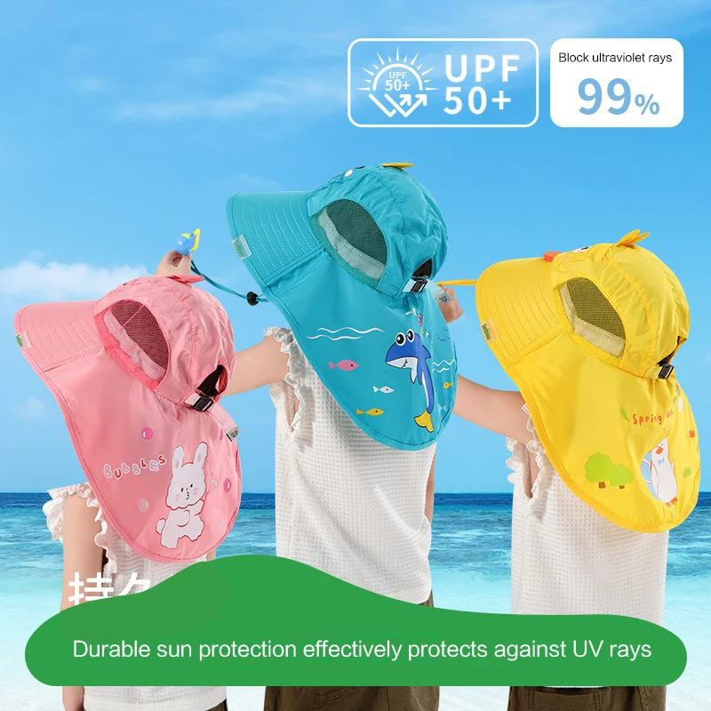 

Children's sun hats Summer face cover UV protection Baby sun hats Boys girls sun hats Beach fisherman hats