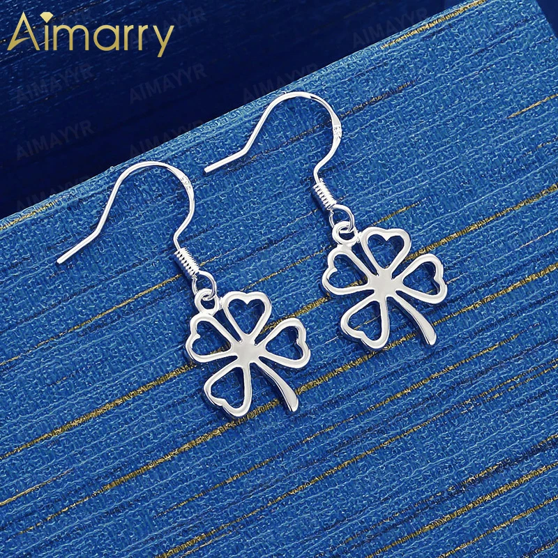925 Sterling Silver Beautiful Hollow Out Clover Earrings for Women's Parties Banquets Weddings High-quality Fashion Jewelry