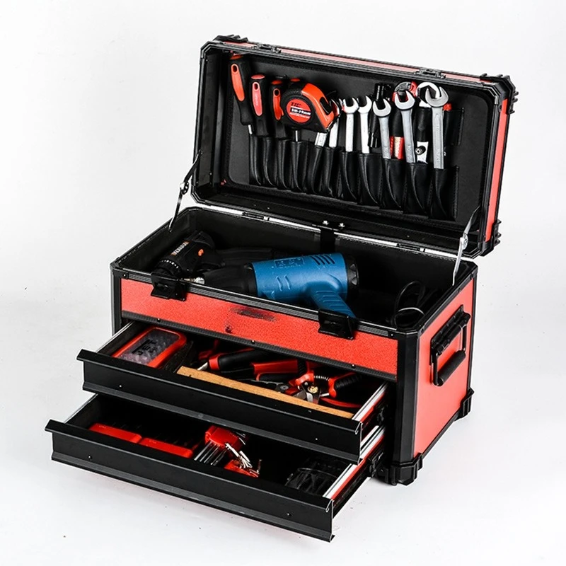 Hardware drawer toolbox, multi-functional auto repair workshop self-stacking tool spare parts box
