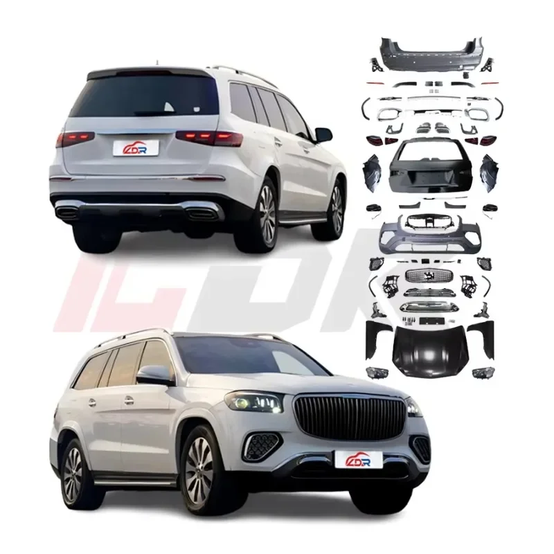 2025 Body Kit for 2013-2019 GL X166 Upgrade 2025 X167 GLS Maybach Style Bumper Light Emitting Diode