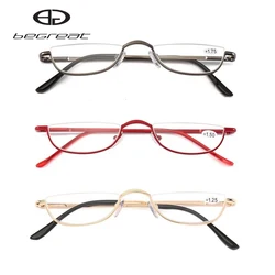 BEGREAT Ultralight Clear Presbyopic Glasses Half Rim Metal Reading Glasses Style Gift Parents Frame anteojos anteojos oculos