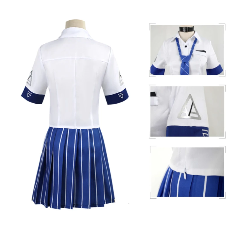 Naga Cosplay Costume JK Uniform Navy Blazer Pleated Skirt Ribbon Knee High Socks For Women Halloween view 6
