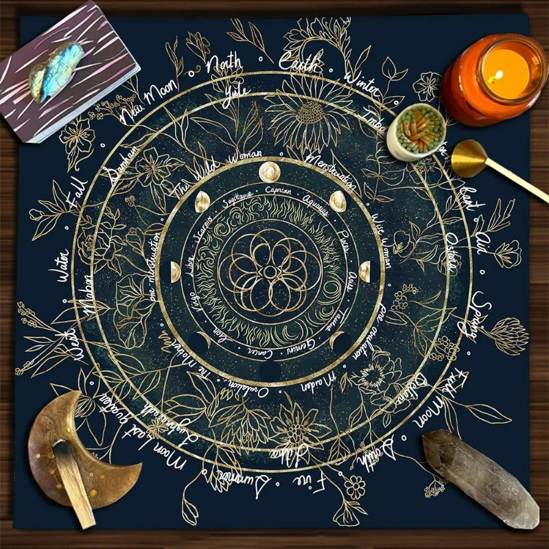 Tarot Tablecloth Mandala Tree of Life Butterfly Mushroom Constellation Velvet Tablecloth party table cloth decoration
