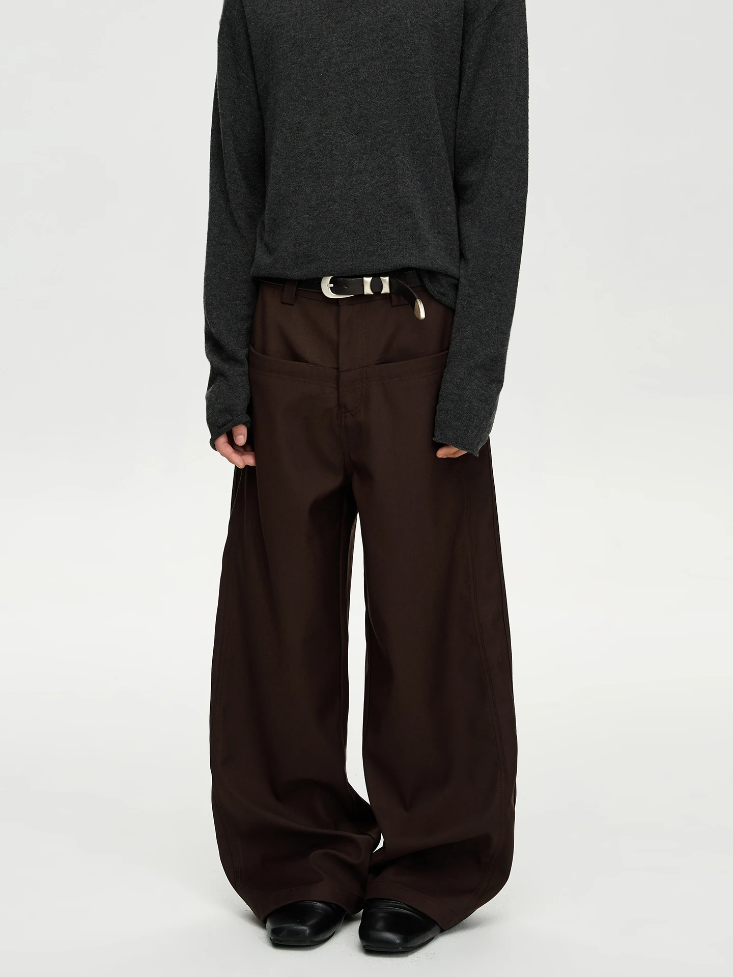 

American Retro Tailoring Design Old Money Sle Straight Leg A-Line Long Pants Cleanfit Loose Fit Zipper Closure Casual Pants