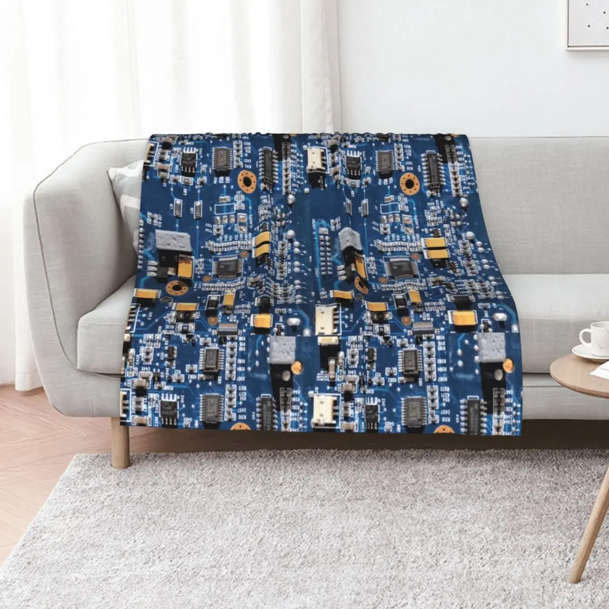 Blue Circuit Board Throw Blanket Thin Kid'S Extra Large Throw Bed covers Designers Blankets Sofas Of Decoration Blankets