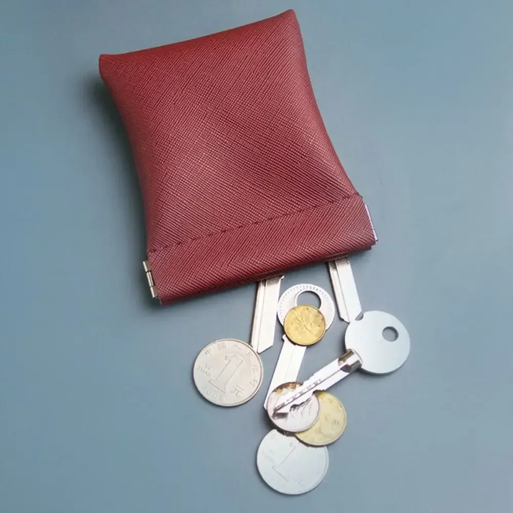 New Pu Leather Coin Purse Women Men Small Mini Short Wallet Bag Credit Card Holder for Kids Girl Money Change Key Earbuds