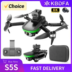 KBDFA S5S Drone profesjonalne 8K podwójny aparat unikania przeszkód optyczny przepływ bezszczotkowy Fly 3KM RC 5G Dron składany Quadcopter zabawka