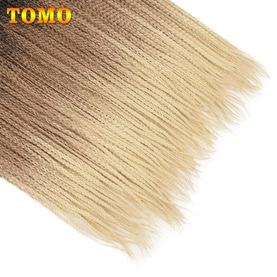 TOMO Ombre Box trecce capelli all'uncinetto Zizi estensioni dei capelli intrecciate colorate sintetiche per le donne marrone viola rosso 24 pollici 22 radici