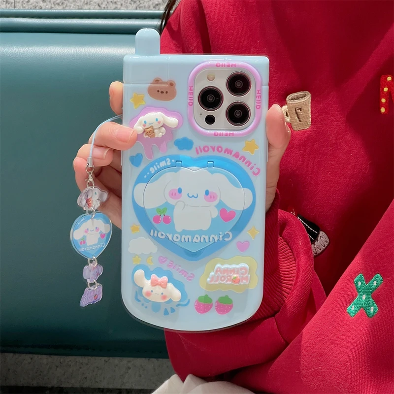 3D Cute Sanrio Hello Kitty Pochacco Kuromi Melody Pompompurin Cinnamoroll Phone Case For iPhone 15 14 13 12 11 Pro Max Cover