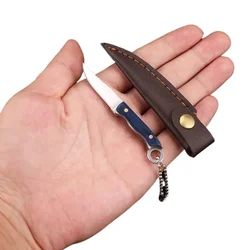 Stainless Steel Sharp Mini Fixed Blade Kitchen Knife Outdoor Camping Portable Pocket Keychain Knives EDC Hand Tools WIth Case