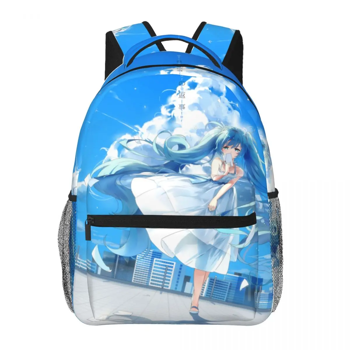 

Kawaii Anime Hatsune-Miku Backpack Student Schoolbag for Men Women Laptop Canvas Bags 16in