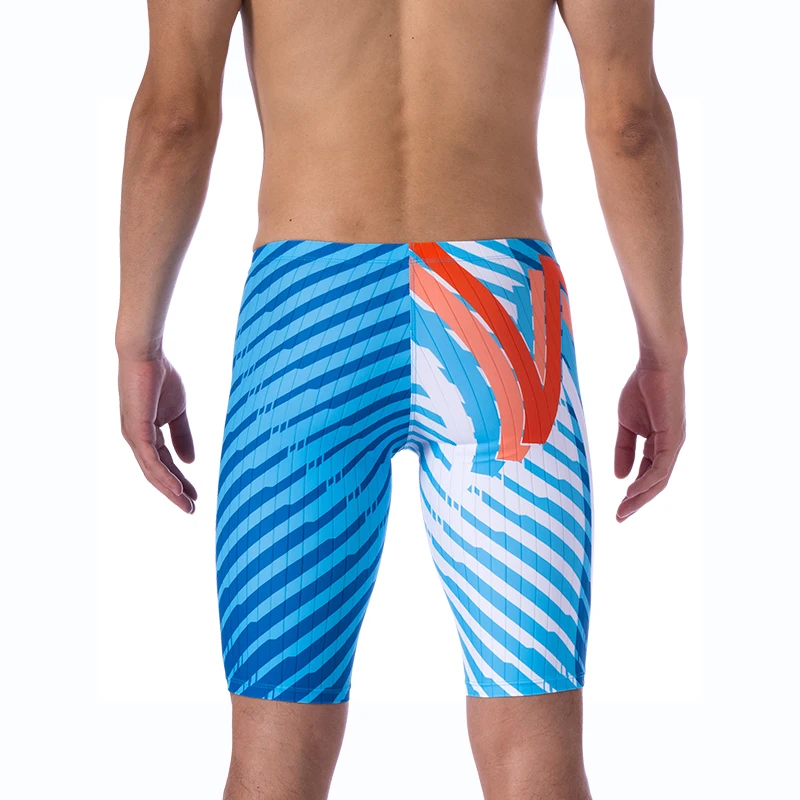 MY KILOMETRE Men\'s Swimming Trunks Professional Athletic Swim Jammers Swimwear Men Swimsuit Durable Training Swimming Shorts