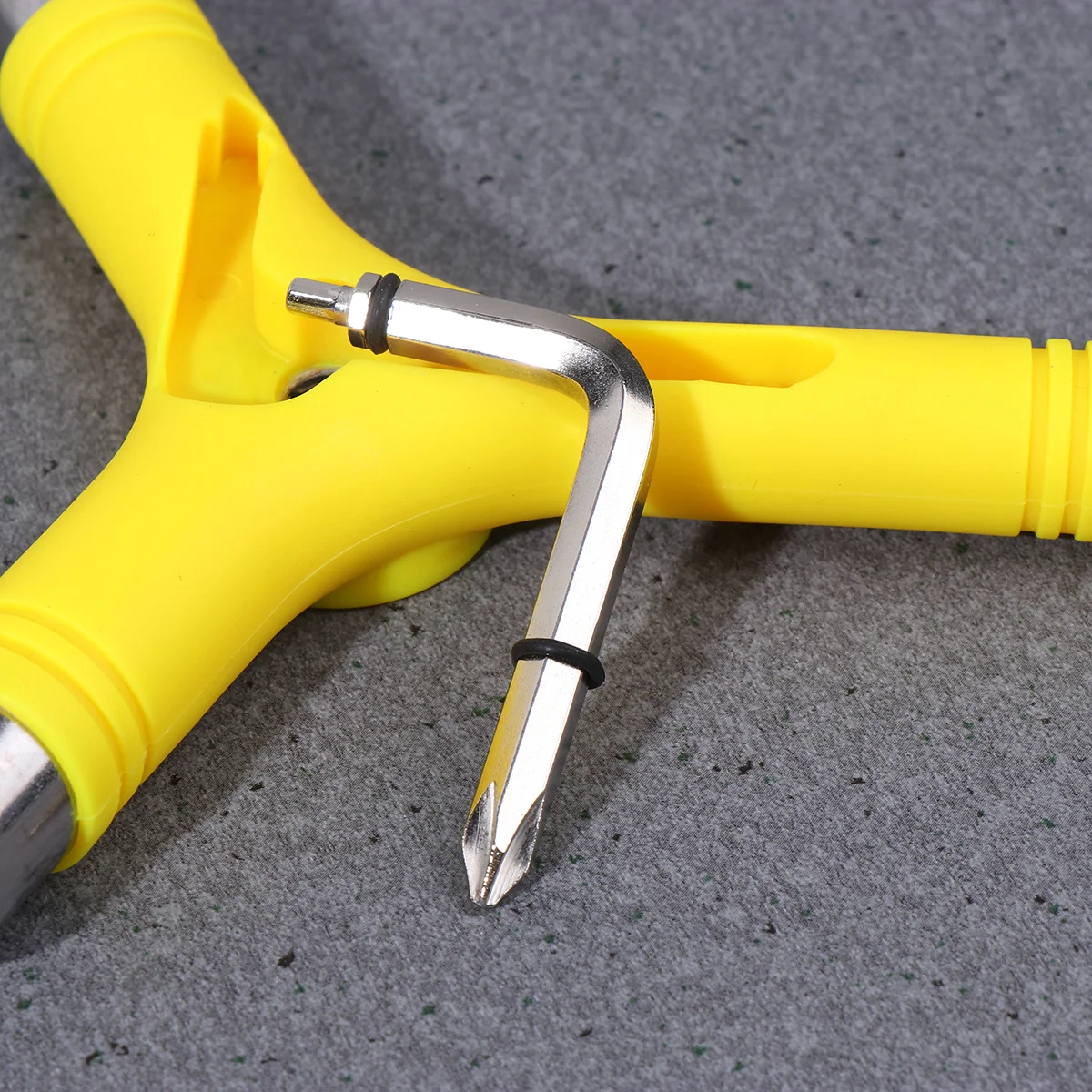 

All In 1 Skateboard Repair Tool Y Shaped Metal Tool Universal Fit Pocket Size Easy Carry Yellow Color For Skateboards Longboards