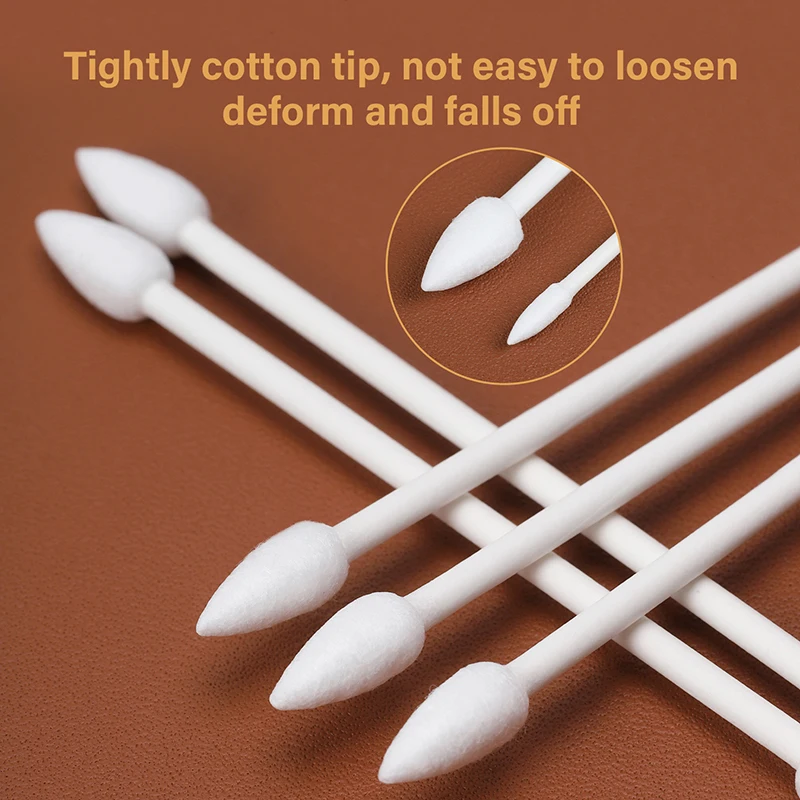 WUTA 25pcs Cotton Swabs Sponge Stick Double Pointed Cotton Buds for Dying Leather Edge Finish DIY Painting Apply Glue Craft Tool