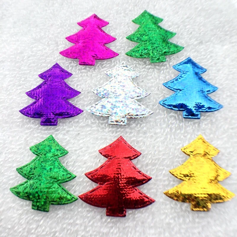 80PCS/lot 32*34mm Cloth Sequins patches  icon Christmas tree Appliques riverdale qatar uae -C52A