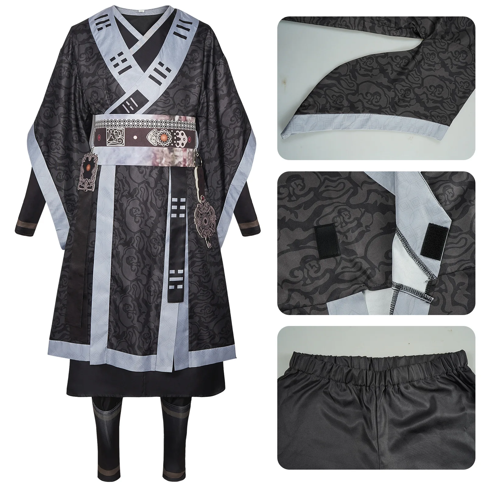 Chinesische Mythologie Spielthema Black Wukong Cosplay Yin Yang Dharma Robe Halloween mit Kalebasse Schwanz