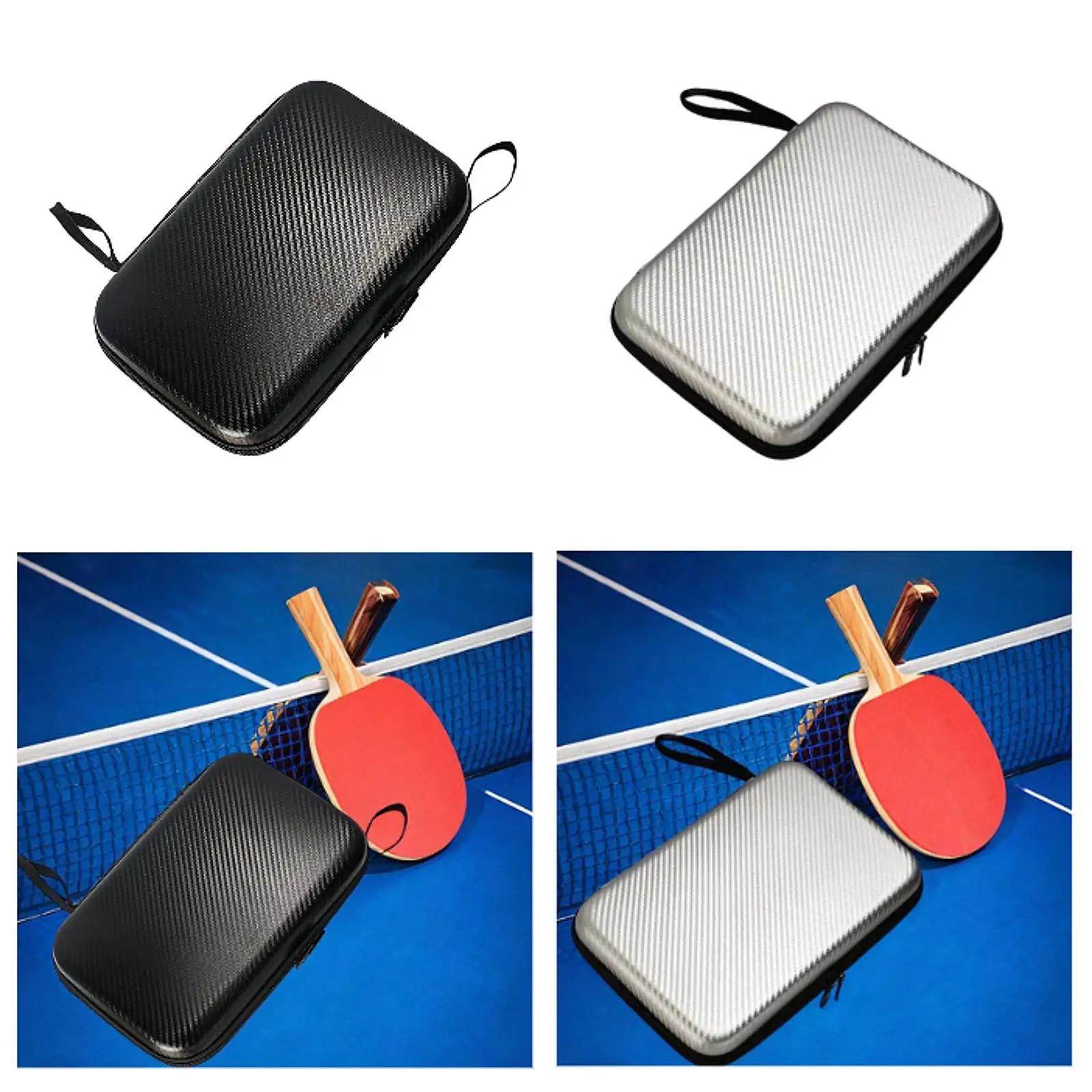 Ping Pong Paddle Case EVA Portable Zipper Closure Professional Carrying Bag Hard Case for Competition Sports Accessories Travel