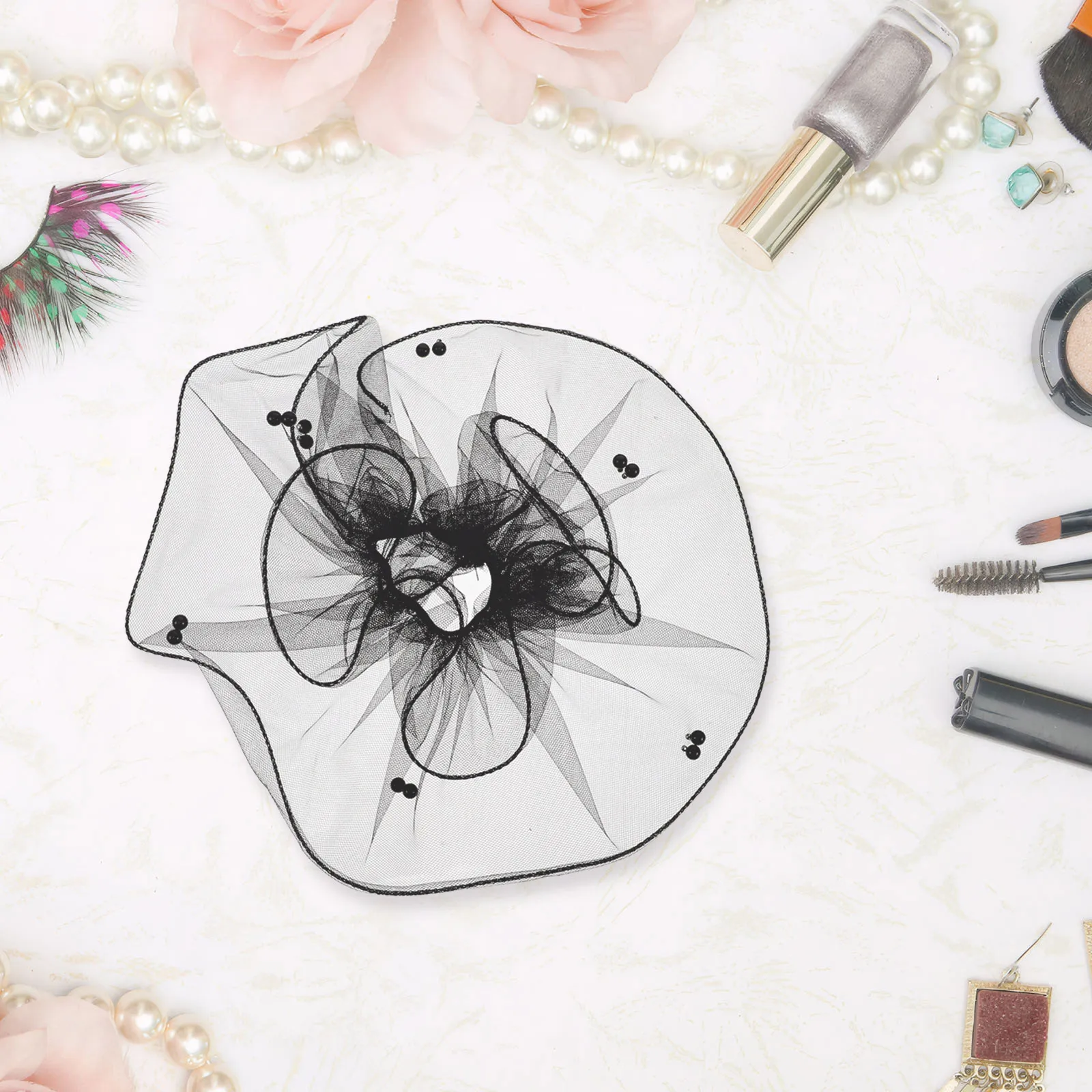 1개 1쌍 탈부착 가능한 신부 레이스 손목 커프 블랙 우아한 메쉬 슬리브 웨딩 드레스용 로리타 손가락 없는 장갑 프로미 파티용