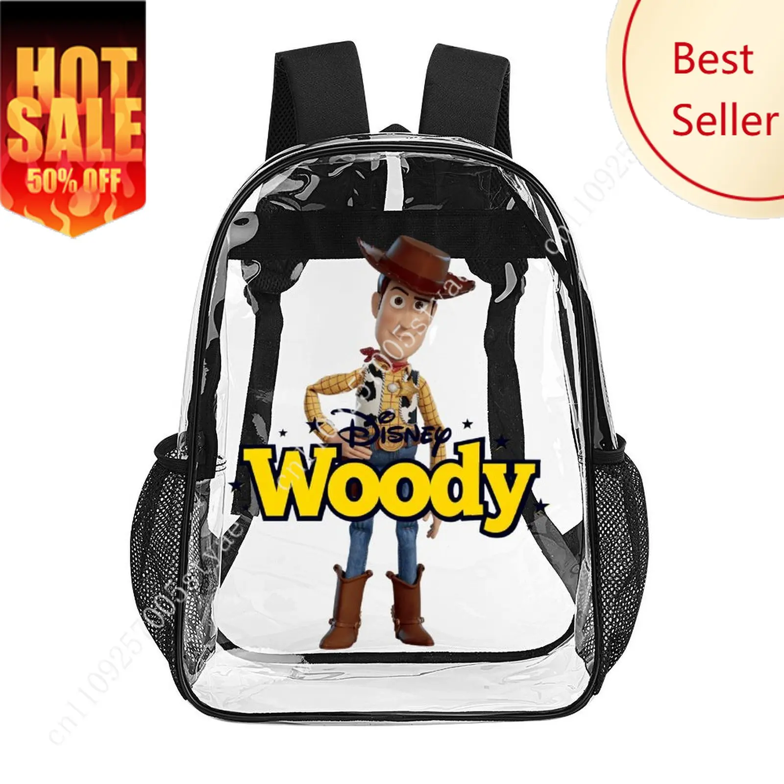 

Woody Transparent Backpack Disney Toy Story Cartoon Decorative Bag Design Your Photos Logos Text Customized Party Holiday Gifts
