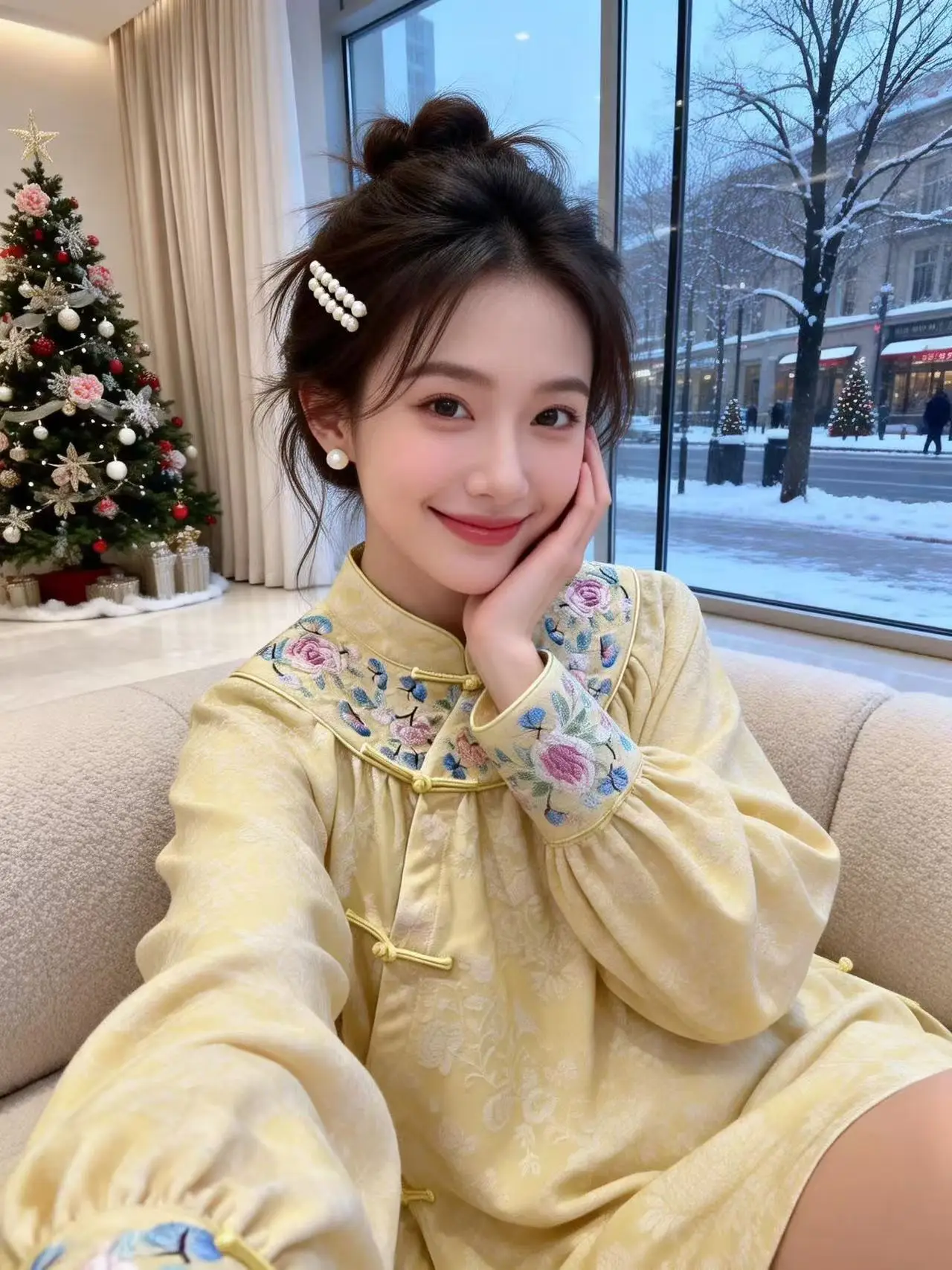High-end Spring Chinese New Year Coat Embroidery Women Elegant Loose Jacquard Top S-XXL