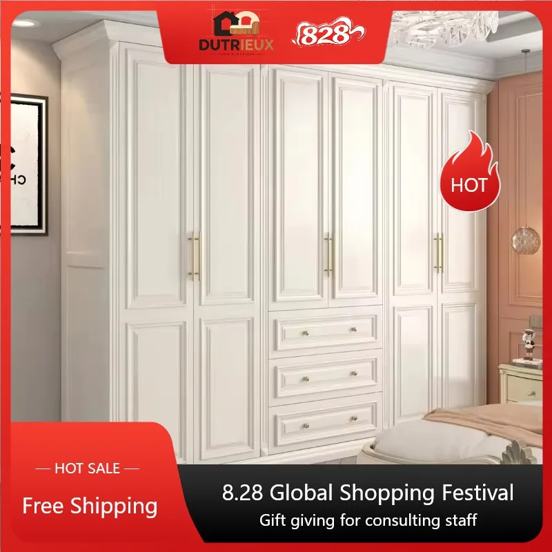 Wood Hanging Clothes Wardrobes Modern Luxury White Wooden Organizer Wardrobe Closet Living Room Szafa Na Ubrania Furniture Home