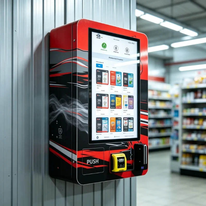 Tailor‑made Small Wall‑Mounted Smart Tobacco Vending Dispenser, 32‑Inch Touch Screen, Dual‑mode Cash & Credit Card Payment