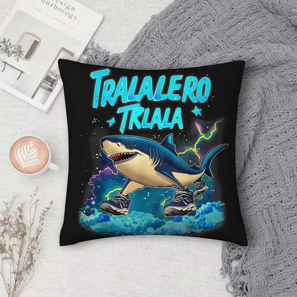 ITALlan Brainrot الإبداعية الحيوان كيس وسادة مربع الوجهين الطباعة قصيرة أفخم غطاء وسادة أريكة غرفة نوم السرير وسادة