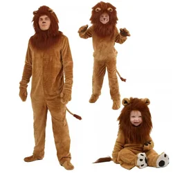 Adult Kids Lion King Costume Animal Halloween Carnival Party Furry Cosplay Costume Baby Child Fancy Movie Role Play Jumpsuit