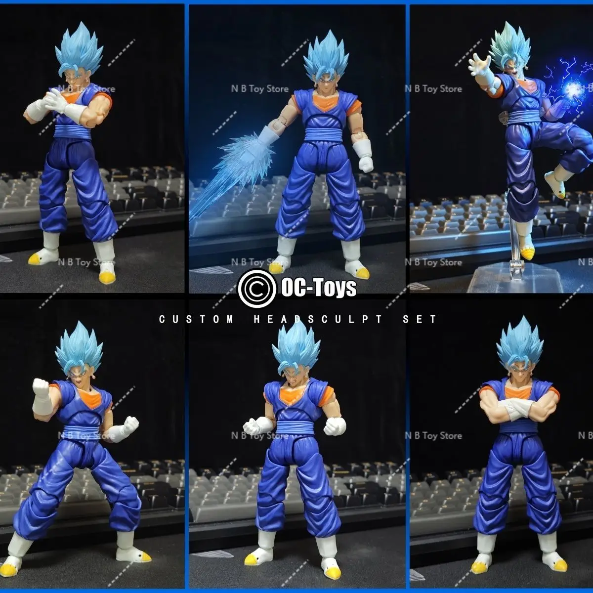 

In Stock OC-Toys Dragon Ball SHF Super Saiyan Vegetto Son Goku Vegeta Potara Heads Accessories Anime Action Figure Gifts Toys