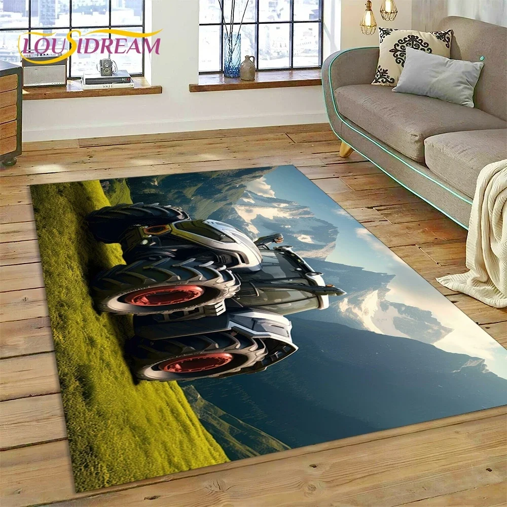 Retro Tractor Car 3D Truck Carpet Rug for Bedroom Living Room Home Sofa Decoration,Children Game Large Decor Floor Mat Gift