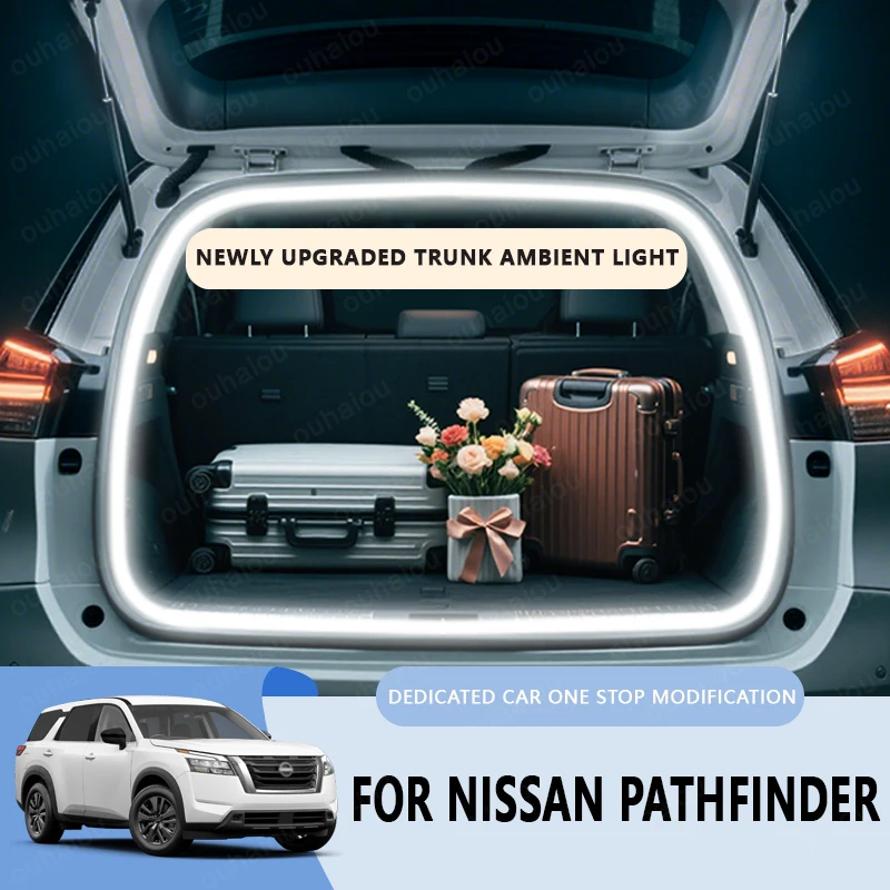 

FOR NISSAN PATHFINDER trunk light modification light Atmosphere lights White warm white Rear Trunk LED Light Bar