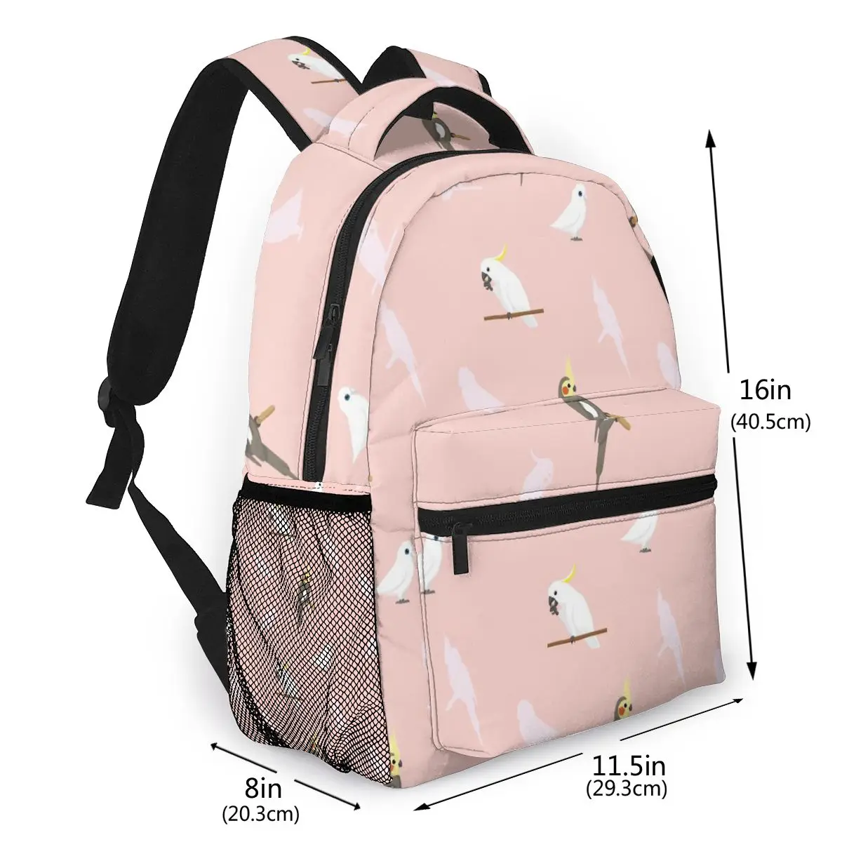 Travel Backpacks Funny Birds Of Parrot Cockatiel Corella Cockatoo Girl Backpack Capacity School Bag For Teenage