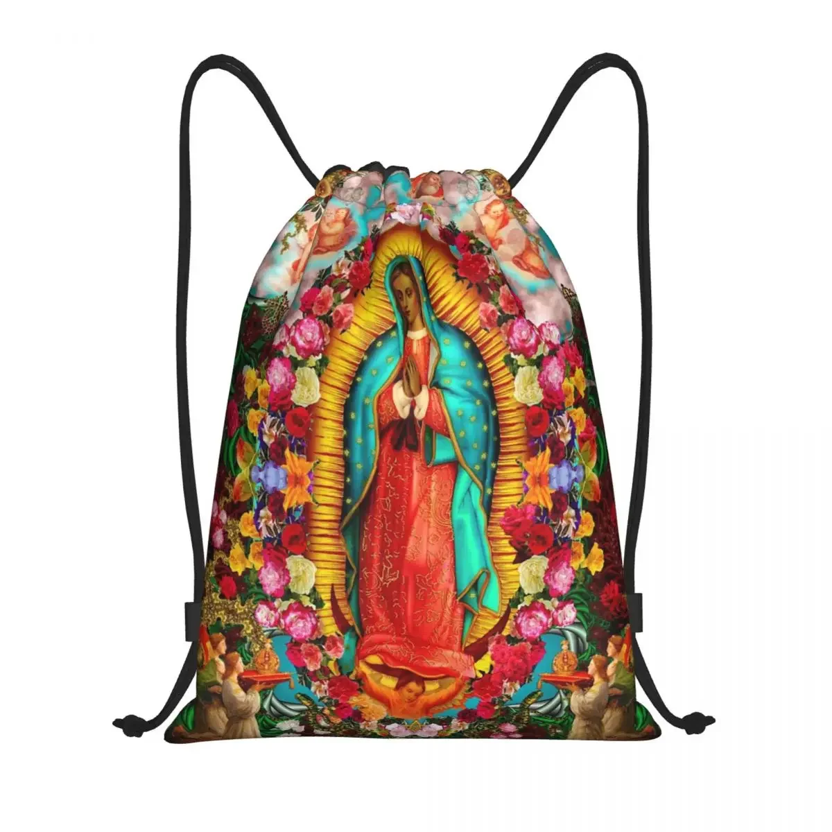 Nostra signora di Guadalupe Virgin Mary zaino con coulisse borsa da palestra sportiva String Sackpack per l'escursionismo