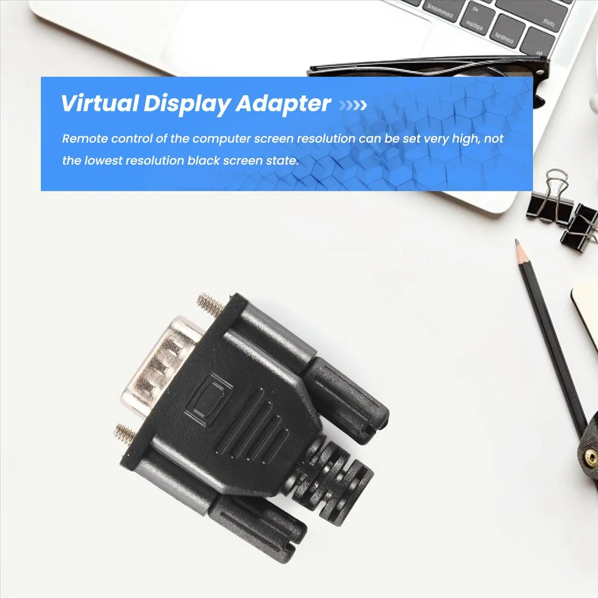 【~ New A88T】VGA Virtual Display Adapter Male Dummy Plug EDID Headless Ghost Emulator Lock Plate