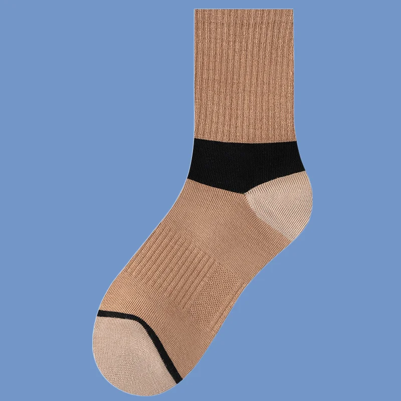 Chaussettes mi-tube rayées pour hommes, absorbant la transpiration, dépistolet ant, résistant à l'usure, chaussettes de sport ChimStudent, nouvelle mode, 2024 paires, 5/10