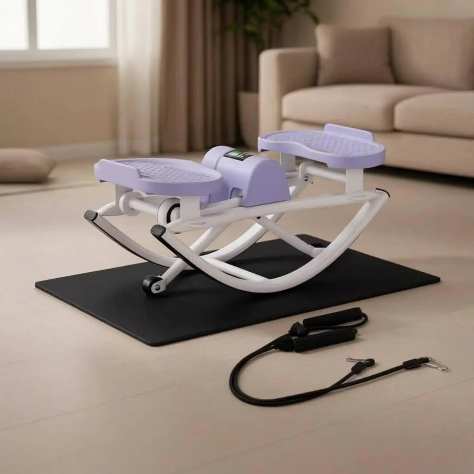 Swing Stepper Resistance Cords Small-Step Machine Display Console Step Exercise Machine