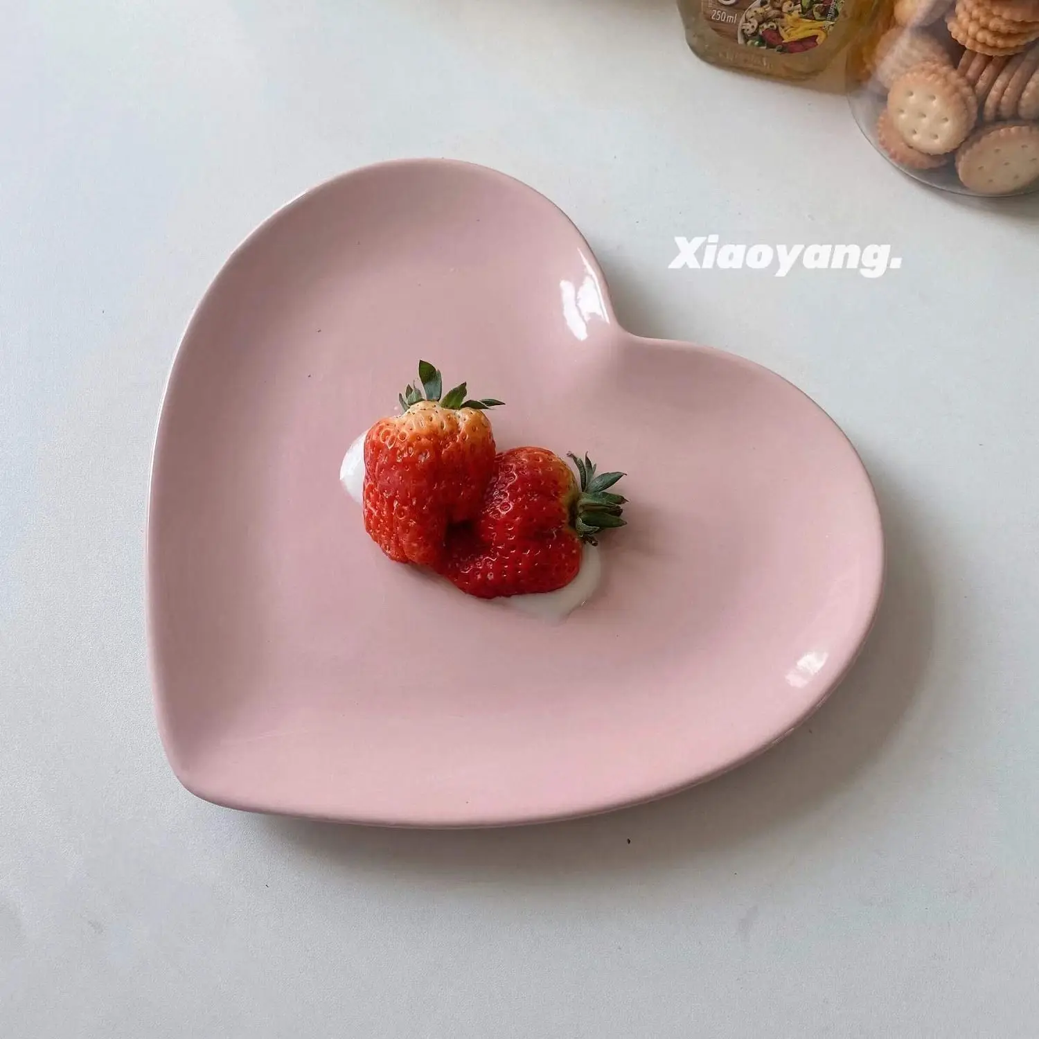 INS Wind Love Ceramic Plate Salad Western Food Dessert Plate Large Red Love Home Decoration Plate Birthday Friend Gift