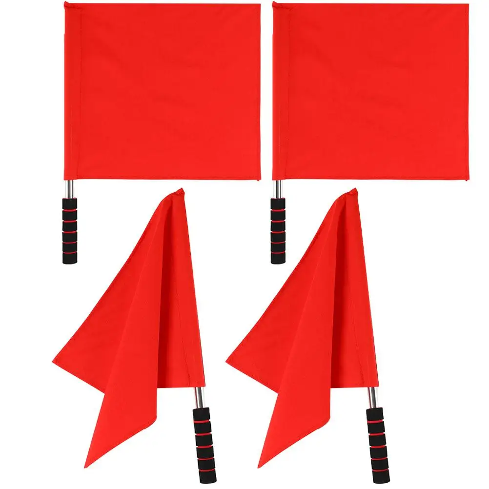 

4 Pcs Equipment Racing Conducting Flags Referees Handheld Cloth Traffic Warning Flags Bright Color Sturdy Handle