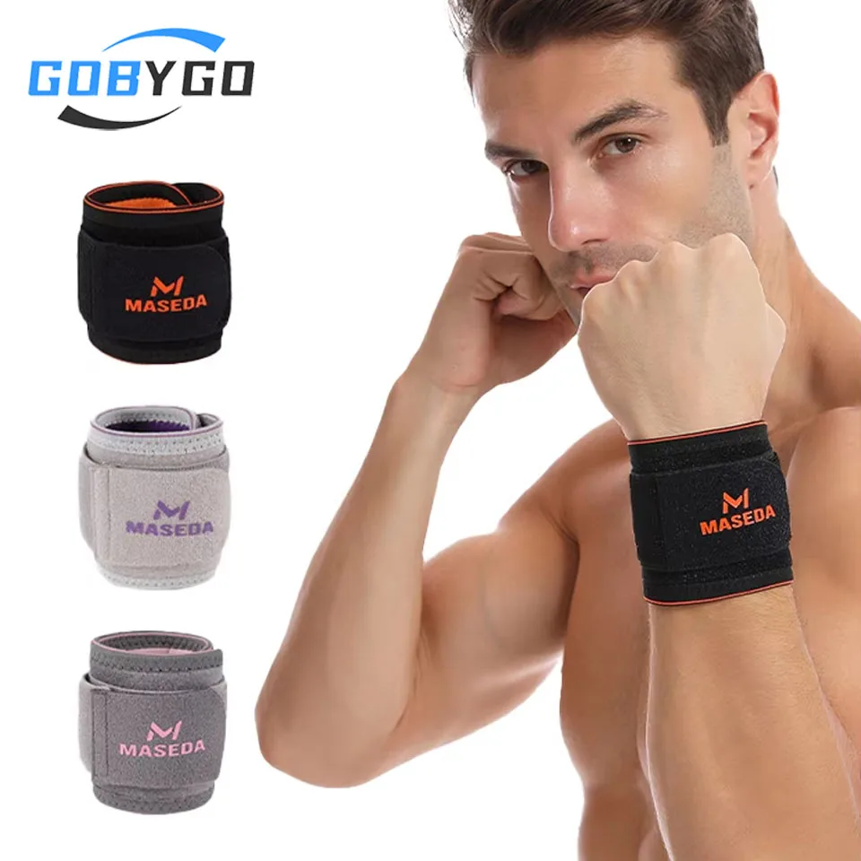 GOBYGO 1Pcs Flexible Adjustable Sports Wrist Wrap Tendon Sheath Soreness Joint Strain Basketball Around Compression Wrist Brace